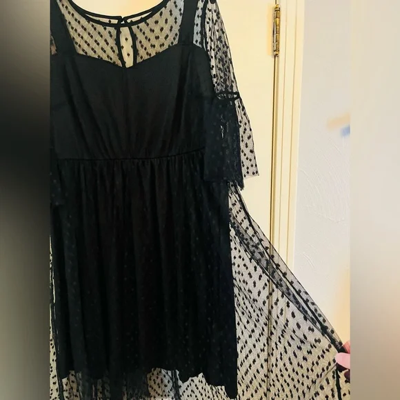 Cocktail style Lane Bryant black polka dot dress - Picture 3 of 6